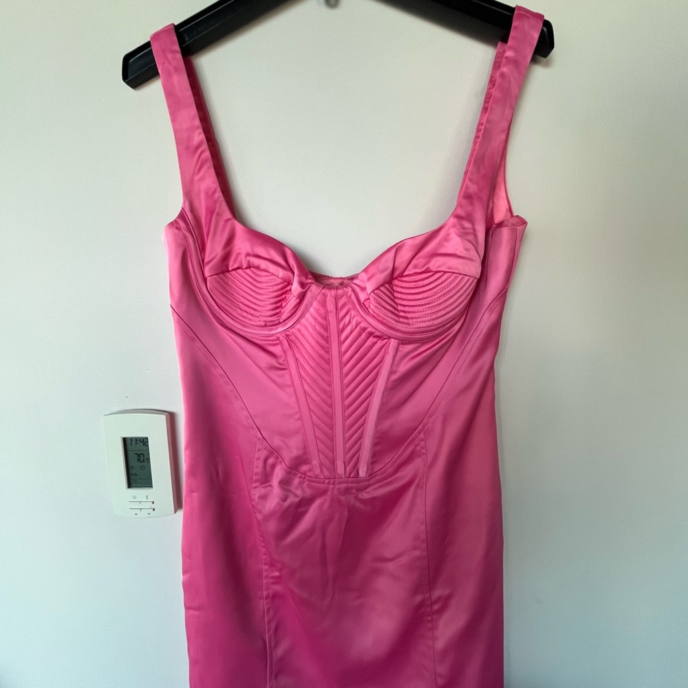 Bardot Vibrant Pink Satin Dress